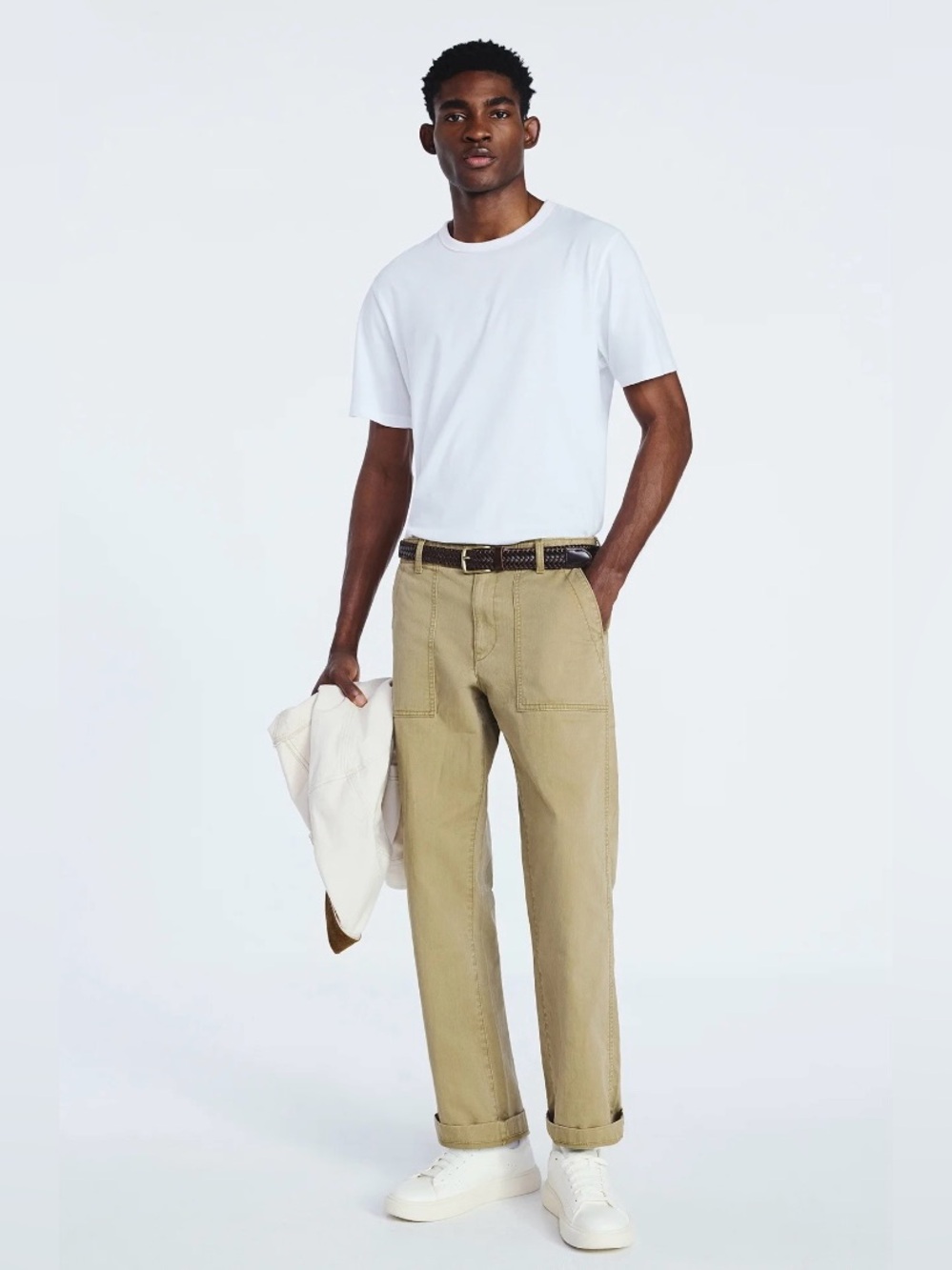 NWT Free Assembly Straight-Leg Utility Pants in wheat color